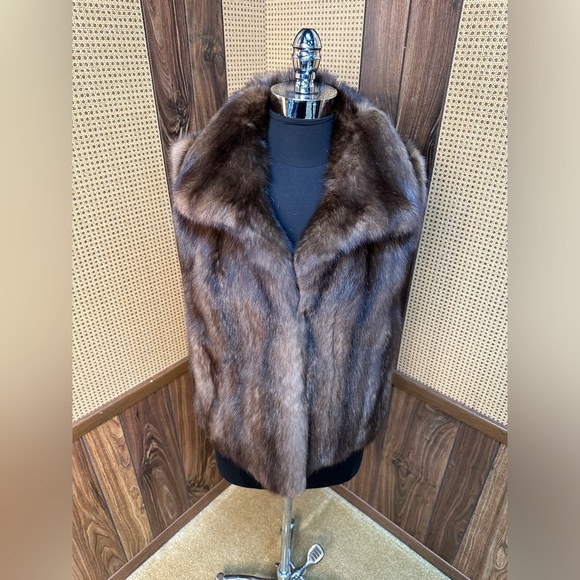 MICHAEL KORS DESIGNER RUSSIAN SABLE & CASHMERE LINING FUR VEST JACKET COAT SMALL - Picture 2 of 11